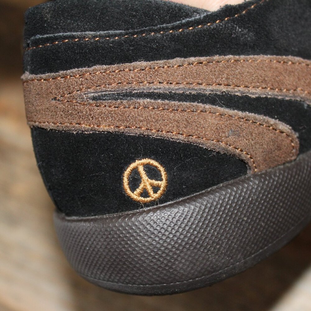 SALE Peace Mocs "Denise Wide" 7 Wide Black & Brown Cushioned Slipon New - Picture 9 of 13